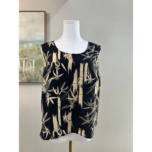 Harvé‎ Benard Silk Bamboo Print Tank Top Size 14W
